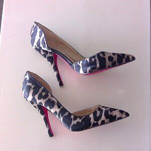 Signature by Shoedazzle Sexy Leopard Print Shoe Pink Sole Pointed Toe Sz 9.5